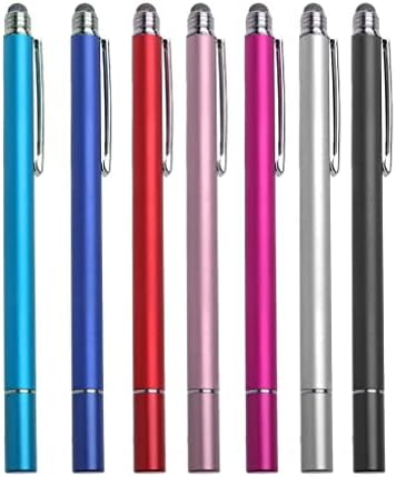 Boxwave Stylus Pen compatibil cu Lenovo ThinkPad L13 Yoga 2 -in -1 Gen 1 - DualTip Capaciity Stylus, Fibre Tip DISC Tipul Capacitor Stylus Pen - Silver metalic