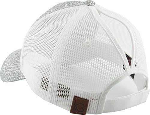 New Glitter Ponytail Hat Caps Baseball pentru femei Camionar și Mesh Camionar a făcut mai bine etichete originale Silver)