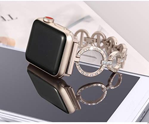 Cokoo Women Diamond Band Compatibil cu Apple Watch Strap, compatibil cu Iwatch Band Series 5 4 3, curea de înlocuire compatibilă cu Apple Watch Band 38mm 42mm 44mm 40mm