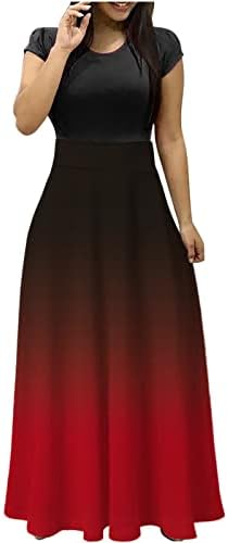 Rochii de vară pentru femei 2023 rochie lungă, Casual, lejeră, cu imprimeu Floral, cu mânecă scurtă, cu gât rotund, Rochii