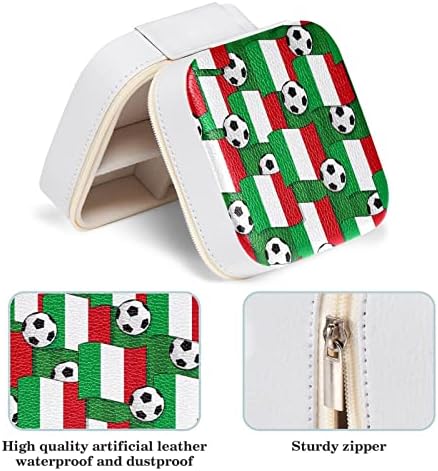 Javenproeqt cutii de bijuterii mici pentru femei pentru fete, Italia steaguri Bile de fotbal Mini bijuterii Carcasă pentru