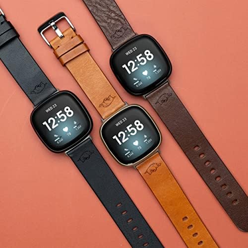 Affinity Bands Arkansas Razorbacks bandă de ceas din piele Premium compatibilă cu Fitbit Versa 3 și Sense
