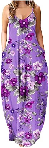 Rochie Maxi pentru Femei Fără mâneci florale cauzale rochii lungi boeme largi rochie elegantă de petrecere Primăvară Vară 2023