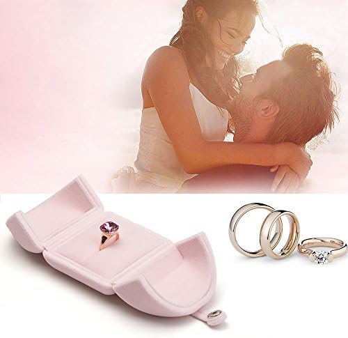 Oirlv roz catifea inel cutie Pentru propunere, logodna, nunta drăguț inel cadou caz