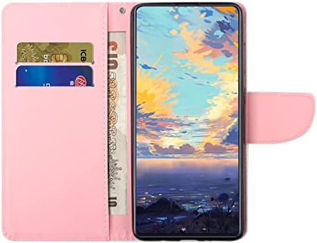QIVSTAR compatibil cu carcasa Samsung Galaxy A13 5g portofel de protecție All-Inclusive vopsit colorat cu suport pentru card slot Stand PU piele Flip Husă pentru Samsung Galaxy A13 5g Peony HX