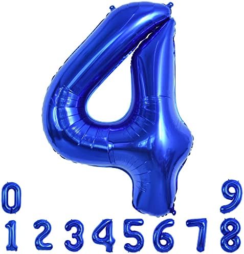 TONIFUL 40 Inch Bleumarin numărul 4 balon folie Mylar dimensiune mare albastru inchis Digital patru balon Pentru Petrecere