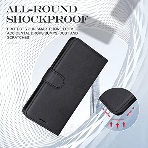 Husă KKEIKO pentru LG K51, Husă portofel din piele PU pentru LG K51, husă de protecție magnetică cu carcasă interioară rezistentă la șocuri TPU, Negru