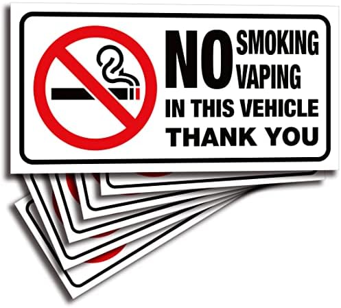 Isyfix No Smoking No Vaping pentru vehicule autocolante-pachet 6 3x1, 5 inch-vinil adeziv frontal Premium, etichete, laminate