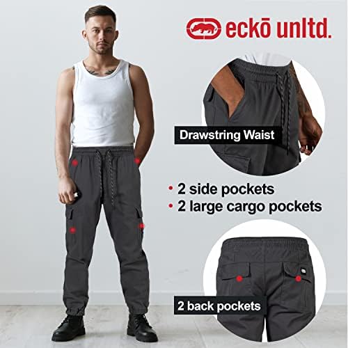 Pantaloni de marfă Ecko pentru bărbați - Twill Joggers Pantaloni de marfă pentru bărbați se potrivesc relaxat