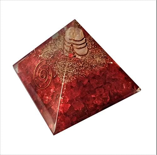 Purpledip roșu Jasper Orgone piramida cu Cristal cuarț energie Rod: noroc vindecare farmec, divin Spiritual cristal piatra