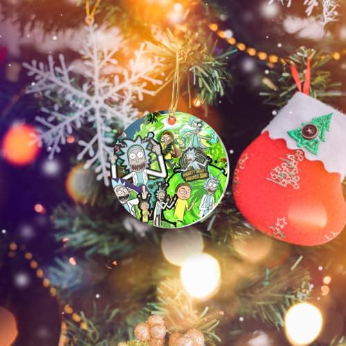 Ornamente de Crăciun Cerc de pace printre lumi X-MAS Decor Rick Home Home and Acrilic Morty Collage pentru sărbători, decorare