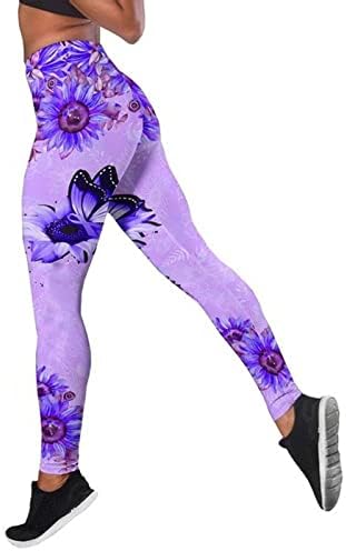 Jambiere imprimate pentru femei Pantaloni de Yoga fără buzunare Stretch burtica control Talie mare antrenament Pantaloni Sport