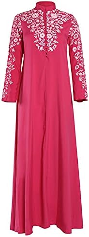 Fragarn Rochie de plajă pentru oaspeți de nuntă, rochie musulmană pentru femei Kaftan Arab Jilbab Islamic Lace Stitching Maxi Dress