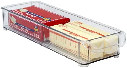 Bucătărie Gourmet frigider din Plastic și congelator Coș organizator de depozitare cu mâner, recipient transparent pentru alimente,