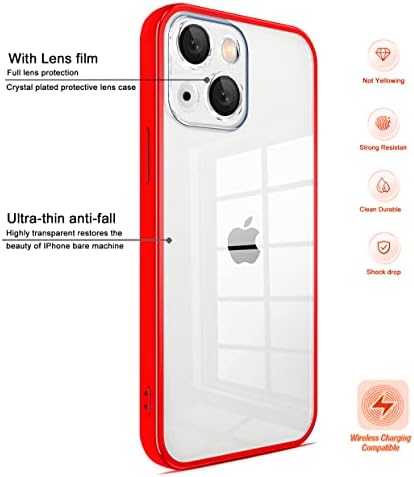 Amuzant pentru iPhone 14 plus carcasă clară și fabrică de lentile pentru camere, Slim Sparkle Shockpllusof Bumper TPU Portustective Capac de telefon compatibil cu iPhone 14 Plus [6.7 inch 2021], negru