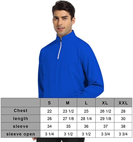 Deolax Quarter Zip Pullover Men Dry Fit 1/4 Zip Golf Pullover Upf50+ Umiditate Mocking Gât Menți Pulcole pulovere pulovere