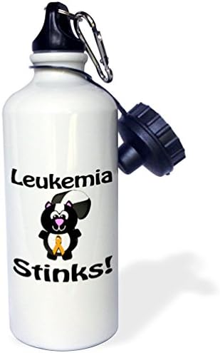 3Drose leucemie portocaliu Sticks Skunk Skunk Panglică Cauză Design Sports Water Bottle, 21 oz, Alb
