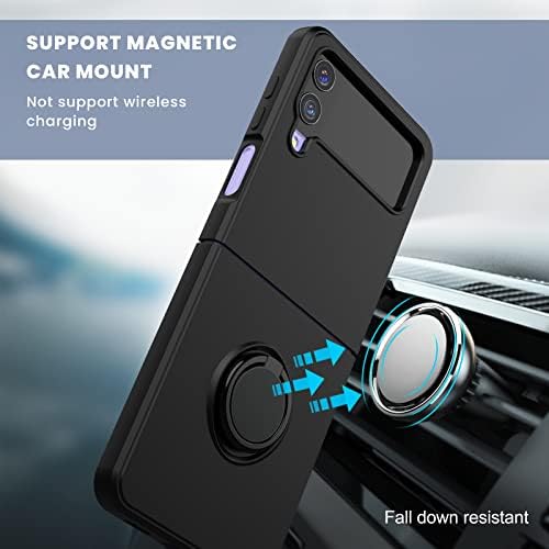 DagoRoo pentru Samsung Galaxy Z Flip 4 Silione lichid cu carcasă Kickstand, Galaxy Z Flip 4 huse de protecție moale subțiri rezistente la șocuri / căptușeală din microfibră Anti-zgârieturi / Suport Suport Magnetic pentru Mașină