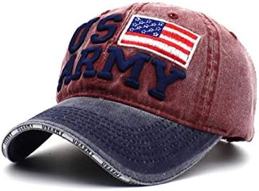 ANNA-KACI SUA American Flag pălărie pentru bărbați și femei SUA scrisoare armată brodată șapcă de baseball spălată din bumbac spălat