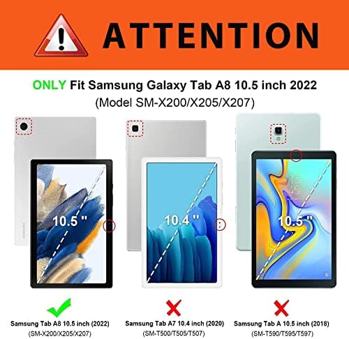 RTOBX Samsung Galaxy Tab A8 10.5 2022 Carcasă pentru copii cu protector de ecran încorporat, carcasă SM-X200/X205/X207, suport