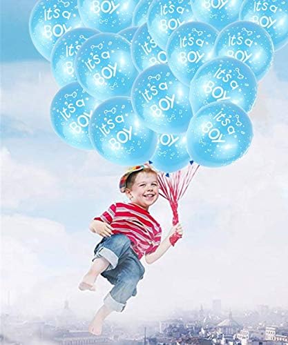 50 PC -uri de 12 inci pentru băieți baby baloane Decoration Party, featy - It's A Boy - Zapikic Latex Balloons pentru nunta ziua de naștere pentru copii DIY Party Decoration Colors Blue Colors