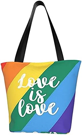 Gay Pride Canvas Tote Geanta mare geantă de umăr mare casual reutilizabilă pungi de mână pentru femei pentru femei muncitor la cumpărături alimentare alimente