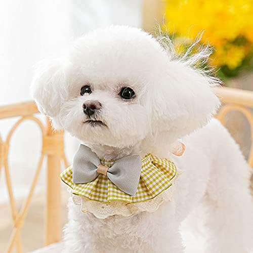 Bandanas pentru câini uyxmtpy vara cu papion guler reglabil câini eleganți de gât de gât pentru cățeluș și cat bande din dantelă pentru petrecere de naștere a nunții -Small