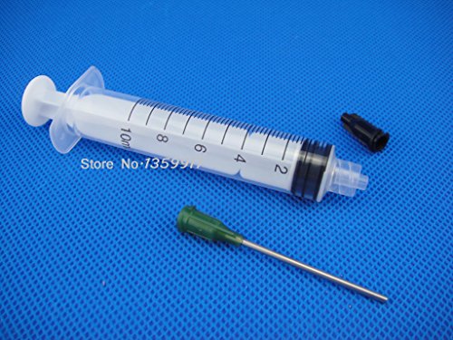 FHIS seringă de distribuire 10 ml cu vârfuri și capace de calibru 14 distribuie E6000 Adeziv Adeziv LL14 excelent pentru reumplerea și măsurarea e-lichidelor e-cigs E-Juice pachet de 10