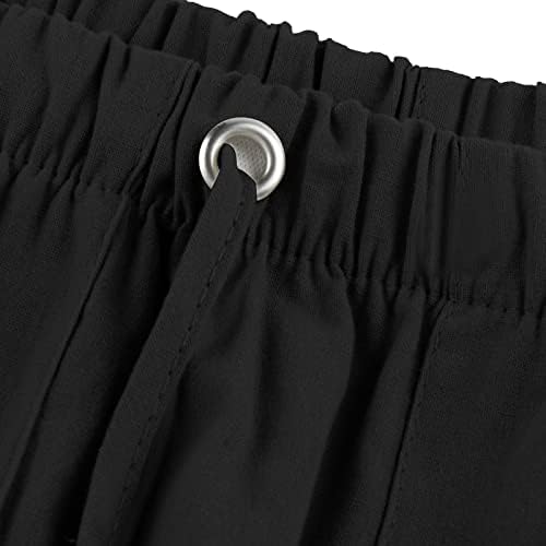 Pantaloni Casual Hehoah pentru bărbați, pantaloni largi de lenjerie Casual pentru bărbați lenjerie de bumbac imprimată pantaloni cu șnur Elastic cu talie ușoară