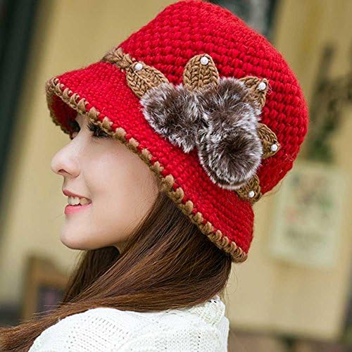 Pălării de beanie tricotate pentru femei bărbați flori croșetat doamnă pălărie pălărie de iarnă urechi calde tricotate moda