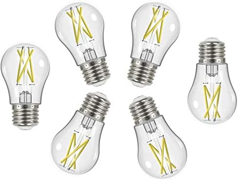 Satco Vintage Edison becuri cu Filament LED reglabile, S12406, lumeni înalți, 8,2 wați, A15; clar; bază medie; 3000K; 90 CRI;