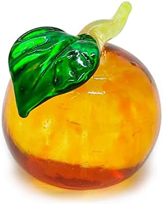 Witnystore 1¼ Orange Tangerine Blown Sticla Figurină Fructe Cristal Miniatură Replica Replica LAMBOWWORK Decor Colector al colectorului Cadouri