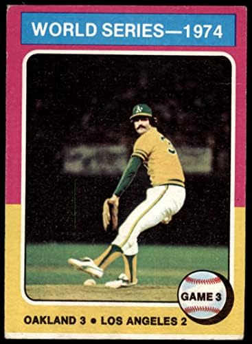 1975 Topps 463 1974 Seria Mondială - Jocul 3 Rollie Fingers Oakland/Los Angeles Athletics/Dodgers Fair Athletics/Dodgers