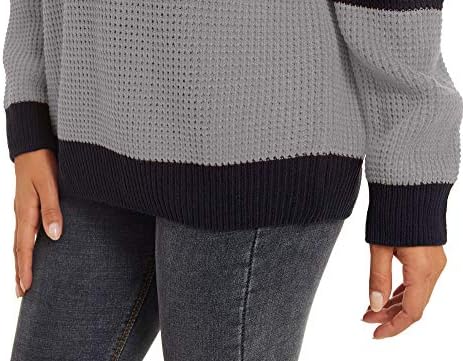 Magcomsen pentru femei cu mânecă lungă pulover cu dungi bloc de culori cu glugă casual de topuri de pulover cu hanorac