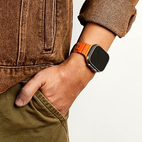 Benzi de sport SuitISBEST compatibile cu Apple Watch Ultra Bands 49mm 45mm 44mm 42mm pentru bărbați, curea moale cu curea impermeabilă siliconică pentru Apple Watch Ultra Iwatch Series 8 7 6 5 SE, 2 pachete