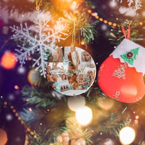 Ornament Arbore de Crăciun Bănci acrilice exterioare Cerc College X-MAS Decor de casă pentru sărbători, decorare pentru petreceri, ornamente de copaci și evenimente, alb