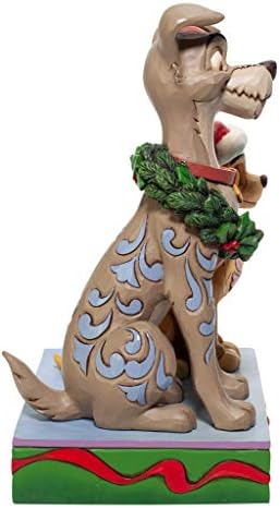 Enesco Jim Shore Disney Tradiții de Crăciun Doamna de Crăciun și Figurina Tramp, 6,6 inch, multicolor
