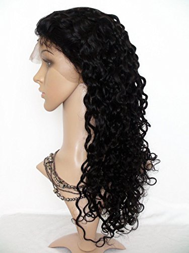 Hairpr fata Dantela Peruci Păr Uman pentru femei negru Deep Wave Indian păr Virgin Remy Păr Uman peruca maro inchis 24