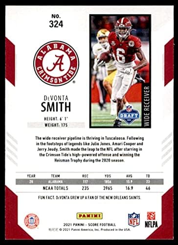 2021 Scor #324 Devonta Smith Alabama Crimson Tide NM-MT NFL fotbal