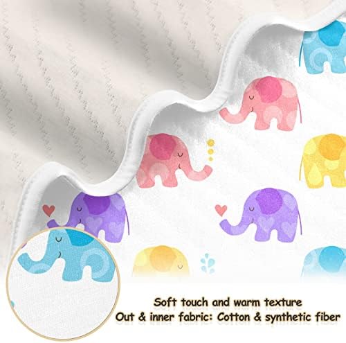 Cataku Color Cute Desen animat drăguț Elefant Pătură pentru băieți pentru fete fete din bumbac copil mic de pat aruncat pătură moale caldă pentru bebeluși pentru cărucior de pătuț 30 x 40