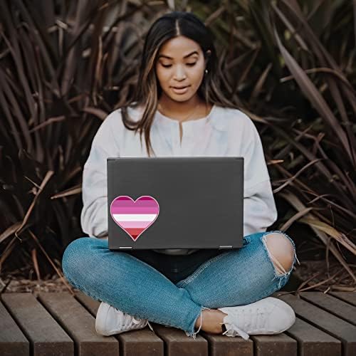 Lesbian Pride Flag Sticker Heart Decal Notebook Laptop 5.5 x5