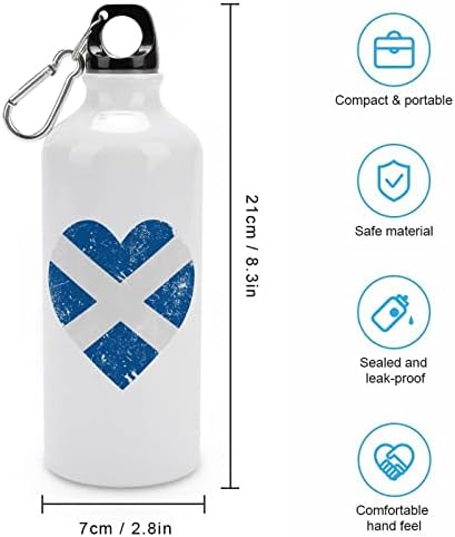 Scoția Retro Flag Heart Sports Sports Water Sticlă reutilizabilă din aluminiu Cană izolată pentru exterior