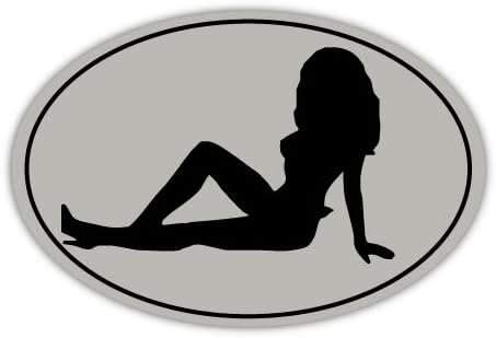 Pinup pin up pin-up fata Mudflap oval autocolant decal 6 x 4