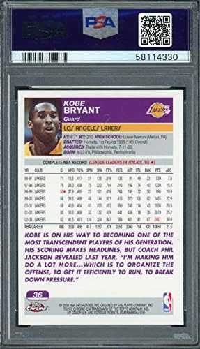 Kobe Bryant 2003 Topps Chrome Basketball Card #36 PSA 9 gradat