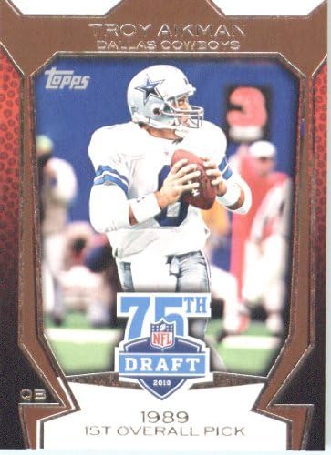 2010 Topps Football Card 75DA-40 Troy Aikman Dallas Cowboys 75th Proiect de aniversare