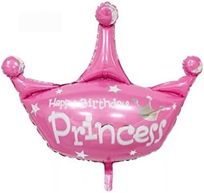 Morndew 3 PC -uri La mulți ani Prințesa Coroană 1 Foil Balloane pentru copii 1 aniversare petrecere de zi de gen Dezvăluire