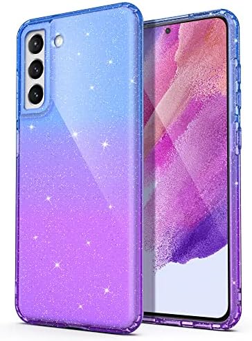 ULAK Compatibil pentru Samsung Galaxy S21 Fe Glitter Case, Samsung S21 FE 5G Clate Clear, Bling Femei strălucitoare Fete Galaxy
