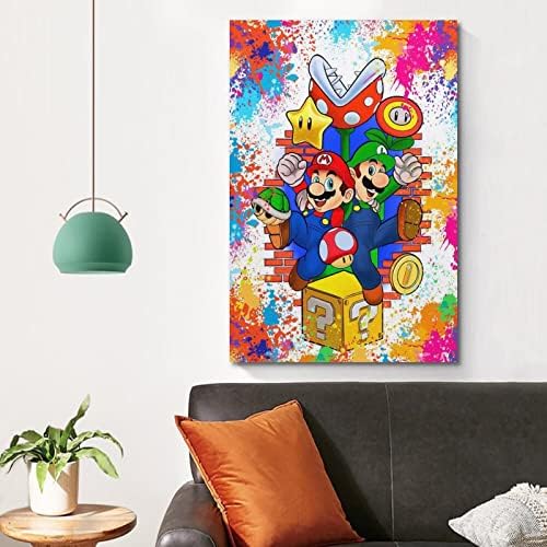 Poster animat Mario Bros. Game Movie Poster Canvas Poster Artă de perete Decor Imagini Picturi pentru camera de zi decor