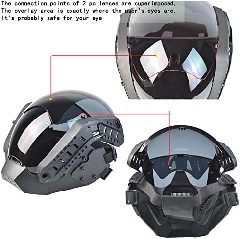 Măști tactice de față completă cu ochelari tactici, CS Tactical Knight Mask Protector Paintball Protection Eye Cosplay Costum