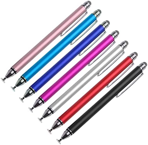 Pen -ul Boxwave Stylus compatibil cu Samsung Galaxy S22 Ultra 5G - DualTip Capaciity Stylus, Sfat cu vârf de fibră Capacitor Stylus Pen - Silver metalic